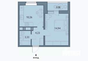 1-к квартира, вторичка, 34м2, 12/16 этаж