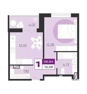 1-к квартира, вторичка, 40м2, 9/10 этаж