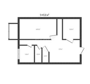 2-к квартира, вторичка, 44м2, 4/5 этаж