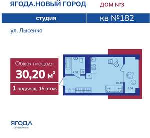 1-к квартира, вторичка, 30м2, 17/17 этаж