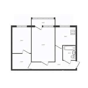 2-к квартира, вторичка, 44м2, 5/5 этаж