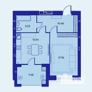 1-к квартира, вторичка, 56м2, 3/9 этаж