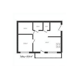 2-к квартира, вторичка, 69м2, 8/12 этаж