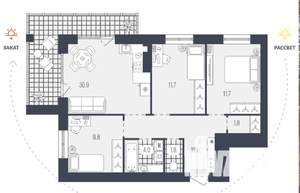 3-к квартира, вторичка, 82м2, 9/9 этаж