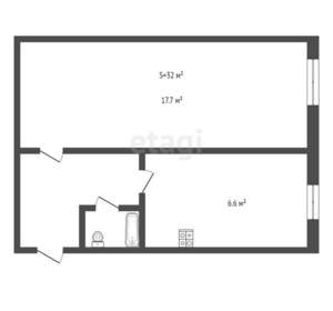 1-к квартира, вторичка, 32м2, 1/5 этаж