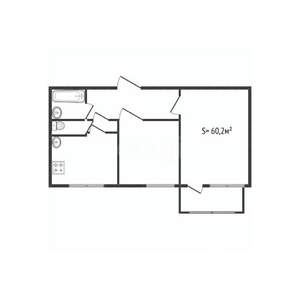 2-к квартира, вторичка, 60м2, 3/10 этаж