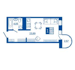 2-к квартира, вторичка, 65м2, 11/17 этаж