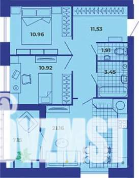 2-к квартира, строящийся дом, 67м2, 8/9 этаж