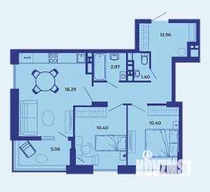 2-к квартира, вторичка, 61м2, 9/19 этаж