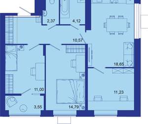 3-к квартира, вторичка, 76м2, 15/16 этаж