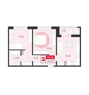 2-к квартира, вторичка, 54м2, 3/10 этаж