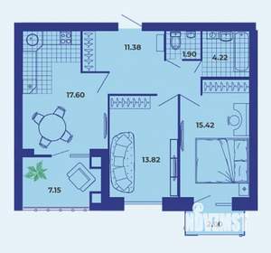 2-к квартира, вторичка, 73м2, 6/9 этаж