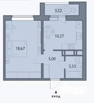 1-к квартира, сданный дом, 39м2, 14/16 этаж
