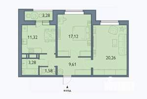 2-к квартира, вторичка, 65м2, 15/16 этаж