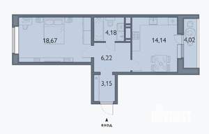 1-к квартира, сданный дом, 48м2, 13/16 этаж