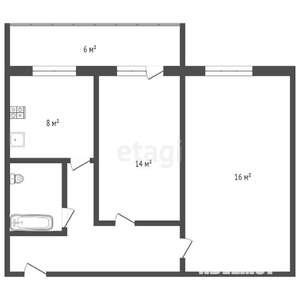 2-к квартира, вторичка, 54м2, 4/10 этаж