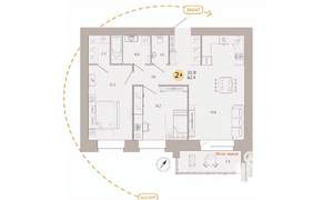 2-к квартира, вторичка, 64м2, 9/10 этаж