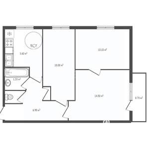 3-к квартира, вторичка, 50м2, 5/5 этаж