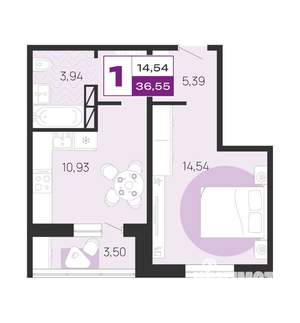 1-к квартира, вторичка, 37м2, 1/10 этаж