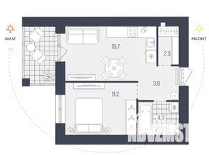 1-к квартира, вторичка, 41м2, 8/9 этаж