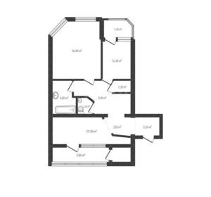 2-к квартира, вторичка, 71м2, 1/14 этаж
