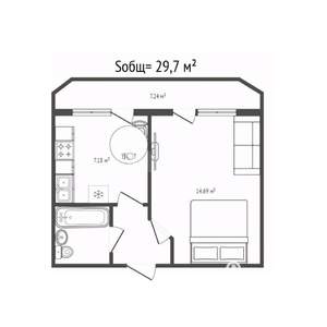 1-к квартира, вторичка, 29м2, 8/10 этаж