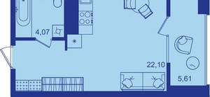 1-к квартира, вторичка, 31м2, 16/17 этаж