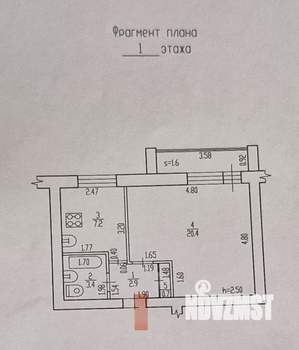 1-к квартира, вторичка, 35м2, 1/5 этаж