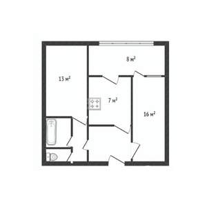 2-к квартира, вторичка, 49м2, 7/10 этаж