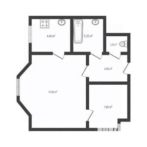 2-к квартира, вторичка, 38м2, 1/4 этаж