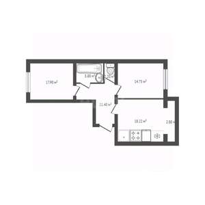 2-к квартира, вторичка, 70м2, 4/14 этаж