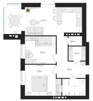 2-к квартира, сданный дом, 64м2, 4/4 этаж