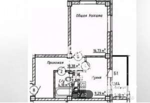 1-к квартира, вторичка, 46м2, 10/10 этаж