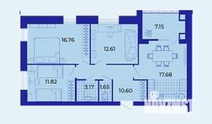 3-к квартира, вторичка, 82м2, 9/9 этаж