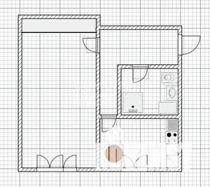 1-к квартира, вторичка, 31м2, 2/5 этаж