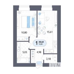 1-к квартира, вторичка, 39м2, 10/14 этаж