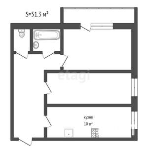 2-к квартира, вторичка, 51м2, 5/9 этаж