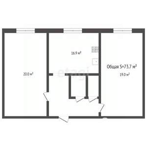 2-к квартира, вторичка, 74м2, 2/10 этаж