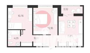 2-к квартира, строящийся дом, 54м2, 5/10 этаж