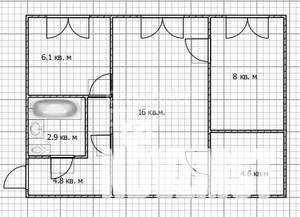2-к квартира, вторичка, 42м2, 1/2 этаж