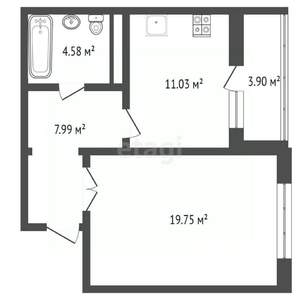 1-к квартира, вторичка, 48м2, 10/18 этаж