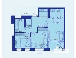 2-к квартира, вторичка, 67м2, 8/16 этаж