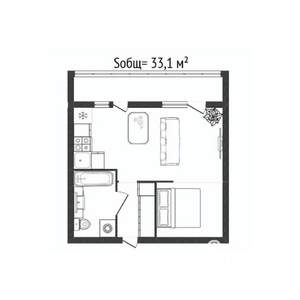 Студия квартира, вторичка, 33м2, 4/17 этаж