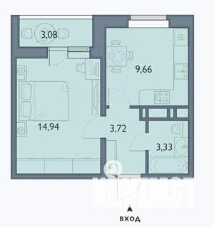 1-к квартира, вторичка, 33м2, 16/16 этаж