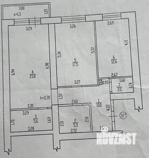 2-к квартира, вторичка, 77м2, 8/15 этаж