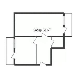 2-к квартира, вторичка, 31м2, 7/9 этаж