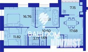 3-к квартира, вторичка, 81м2, 1/9 этаж