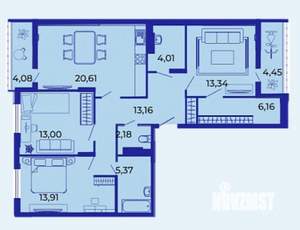 3-к квартира, вторичка, 100м2, 9/15 этаж