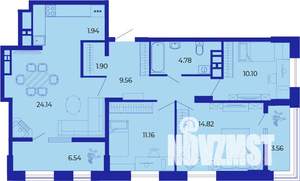 3-к квартира, сданный дом, 91м2, 17/19 этаж