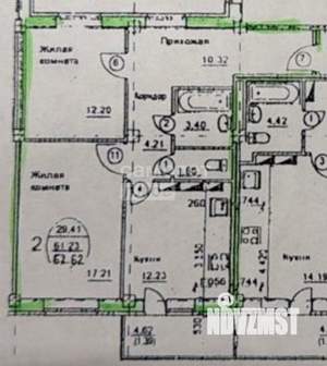 2-к квартира, вторичка, 63м2, 6/10 этаж